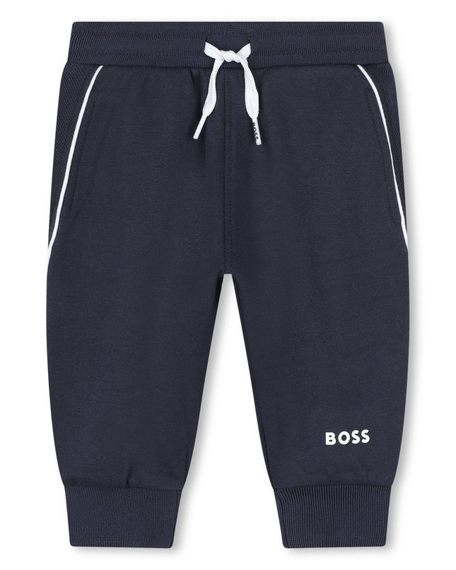 Navy Side Stripe Logo Tracksuit