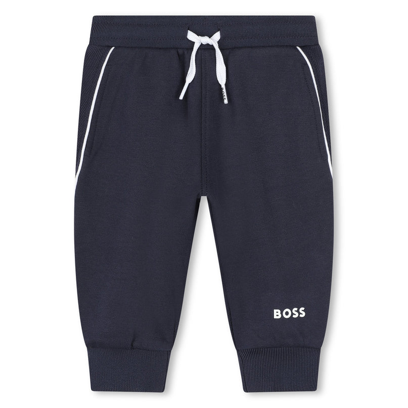 Navy Side Stripe Logo Tracksuit