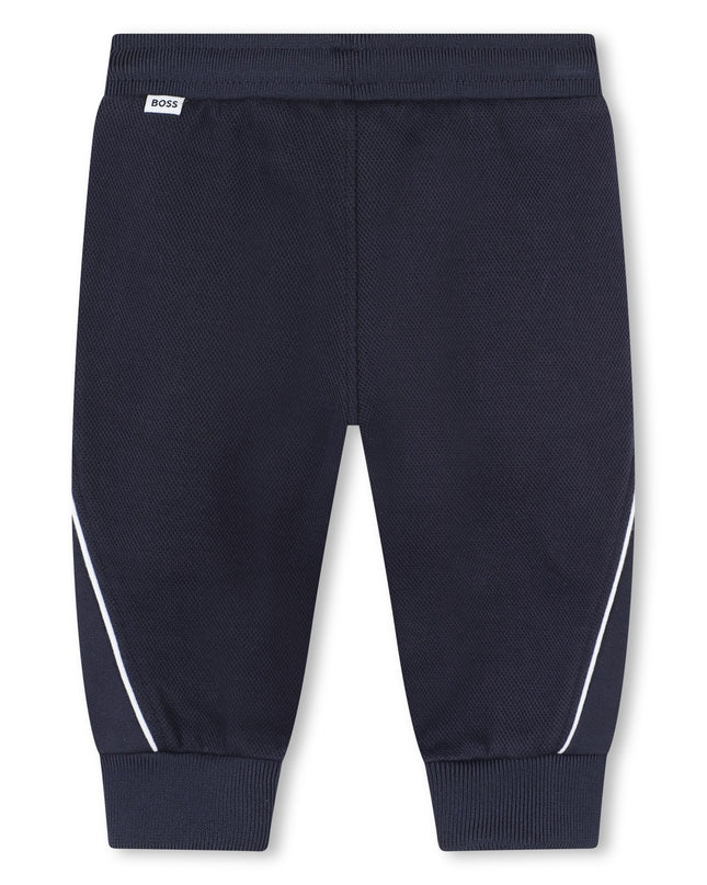 Navy Side Stripe Logo Tracksuit