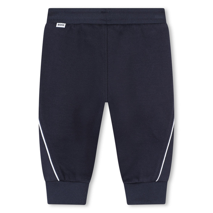 Navy Side Stripe Logo Tracksuit