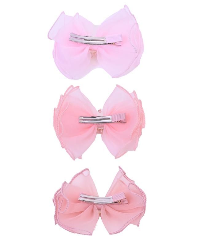 Multicolor Crystal Flower Bow Hairclip Set