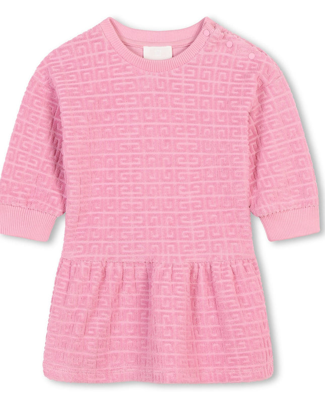 Pink Logo Patterned Dress