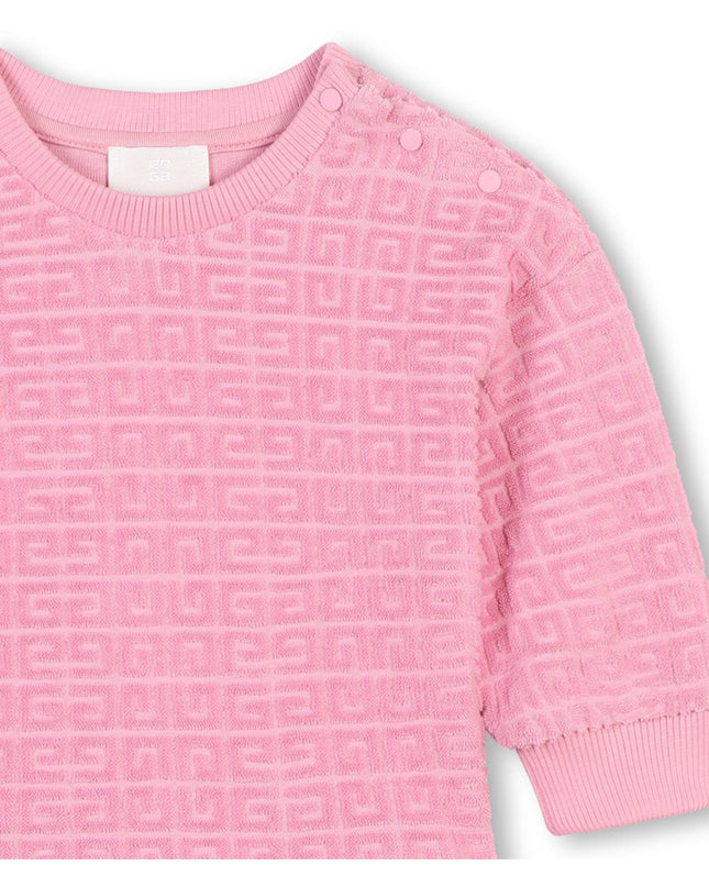 Pink Logo Patterned Dress