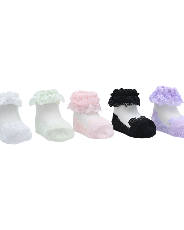 Lace Trim Veil Socks Set