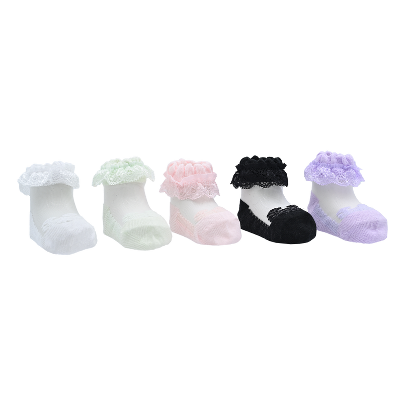 Lace Trim Veil Socks Set