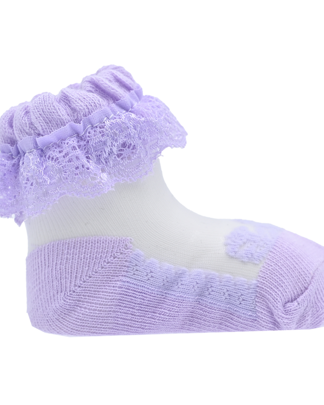 Lace Trim Veil Socks Set