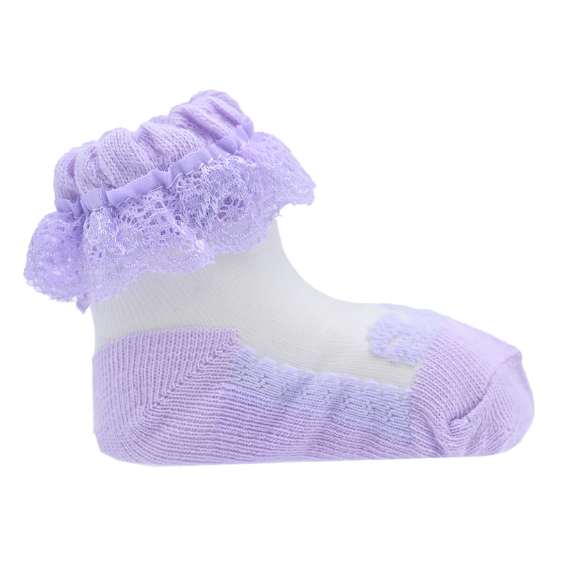 Lace Trim Veil Socks Set