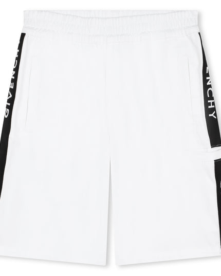 givenchy-h30135-10p-kb-White Cotton Twill Shorts