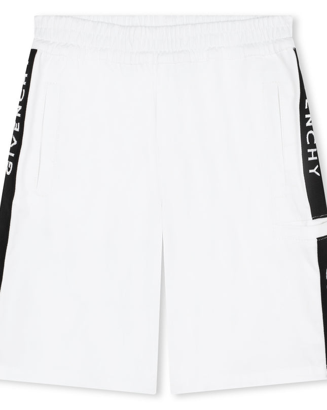 givenchy-h30135-10p-kb-White Cotton Twill Shorts