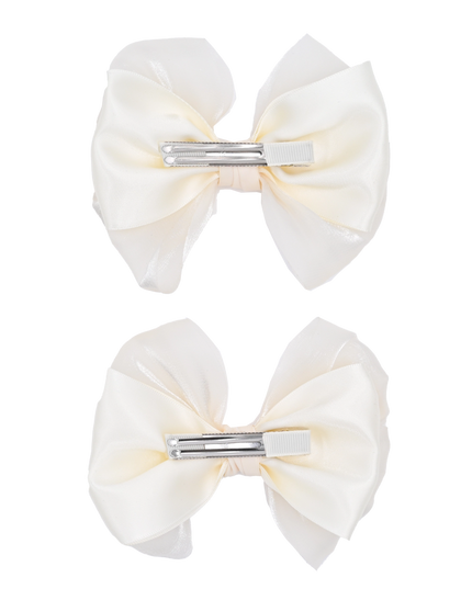 Multicolor Satin Bow Hairclip Set