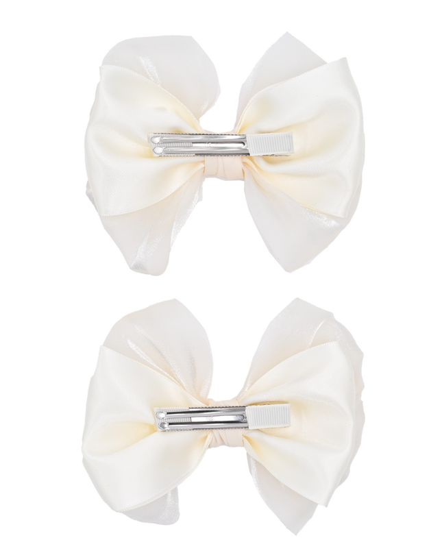 Multicolor Satin Bow Hairclip Set