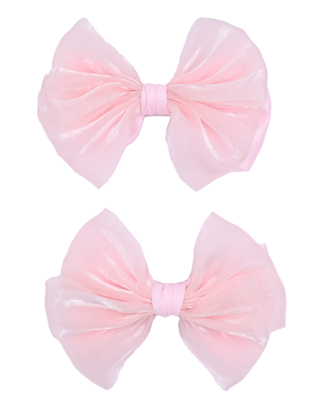 Multicolor Satin Bow Hairclip Set