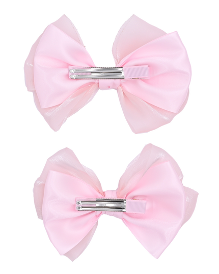 Multicolor Satin Bow Hairclip Set