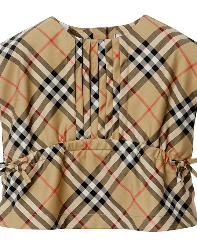 burberry-Beige Check Cotton Poplin Blouse-8082234-c-ig5-116036-a7028