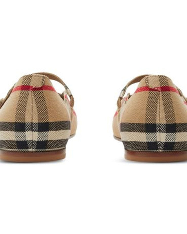 burberry-Beige Ckecked Ballet Flats-8075134-c-k1-seth-chk-131833-a7028