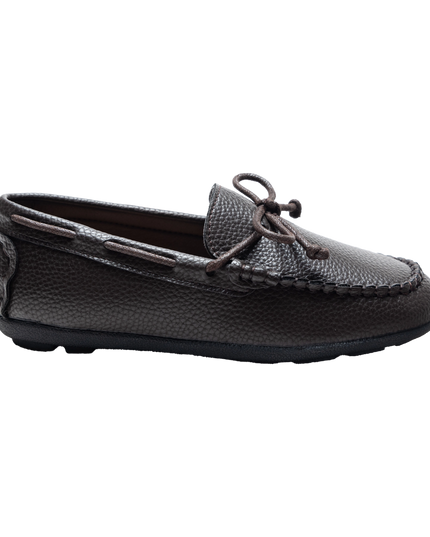 Mocha Faux Leather Laced Loafers