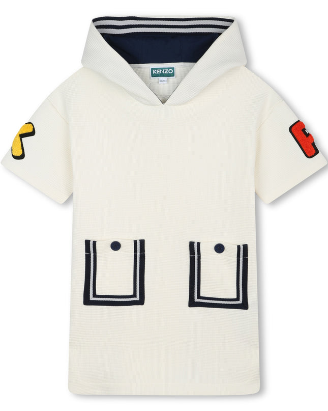 kenzo-k60218-121-kg-Ivory Hooded Dress