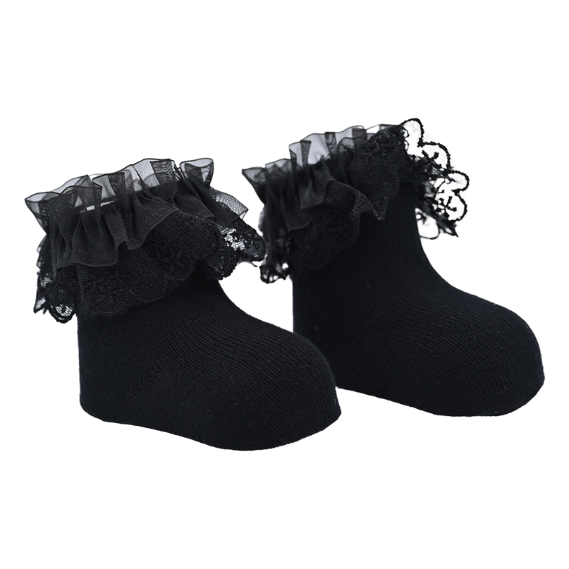 Laced Tulle Cotton Socks Set