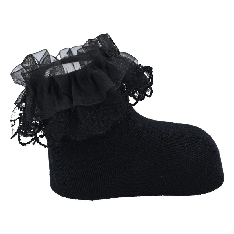 Laced Tulle Cotton Socks Set