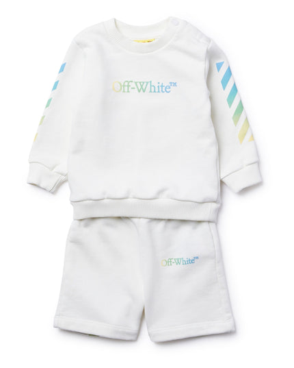 off-white-ob2x012s24fle0010184-White Arrows Sweatshirt and Sweatshorts Set 