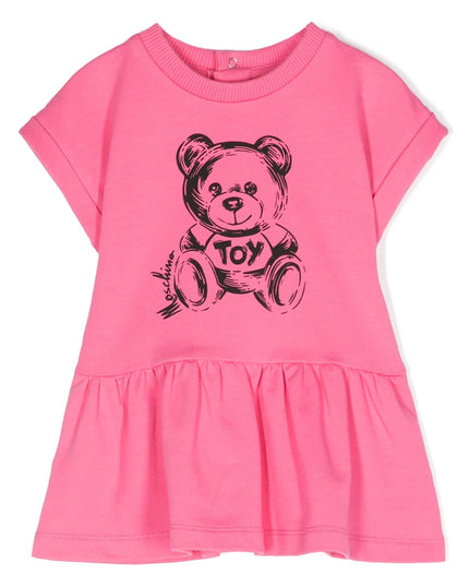 moschino-Pink Bear Graphic Dress-mdv0b1-lda13-50580