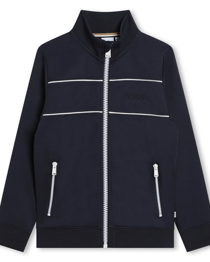 boss-j50699-849-kb-Navy Logo Zip Up Sweatshirt 