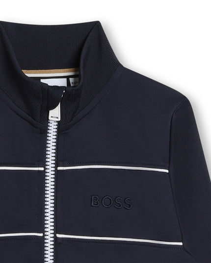 boss-j50699-849-kb-Navy Logo Zip Up Sweatshirt 