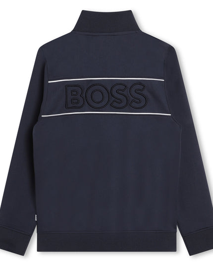 boss-j50699-849-kb-Navy Logo Zip Up Sweatshirt 