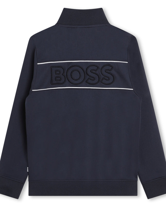 boss-j50699-849-kb-Navy Logo Zip Up Sweatshirt 