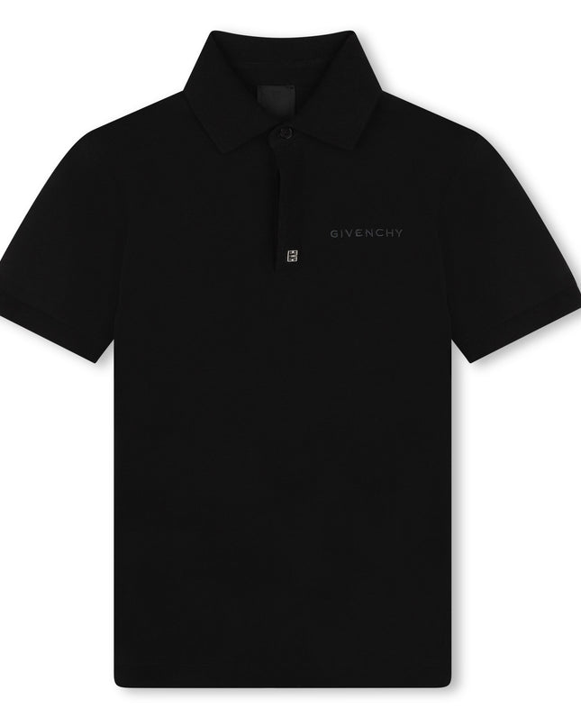 Black Short Sleeve Polo