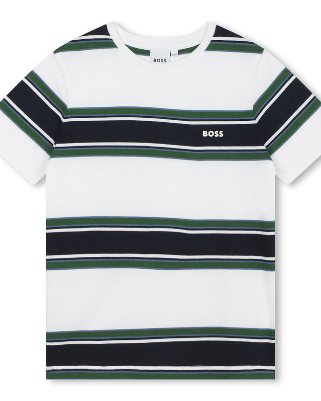 boss-j50721-n56-kb-White & Green Logo T-Shirt