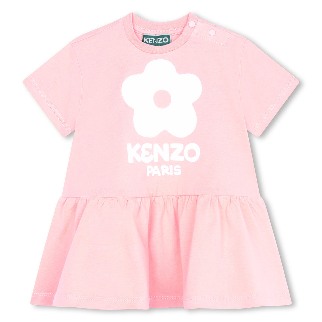 kenzo-k60115-46t-bg-Pink Cotton Dress