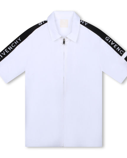 givenchy-h30115-10p-kb-White Zip Up T-Shirt