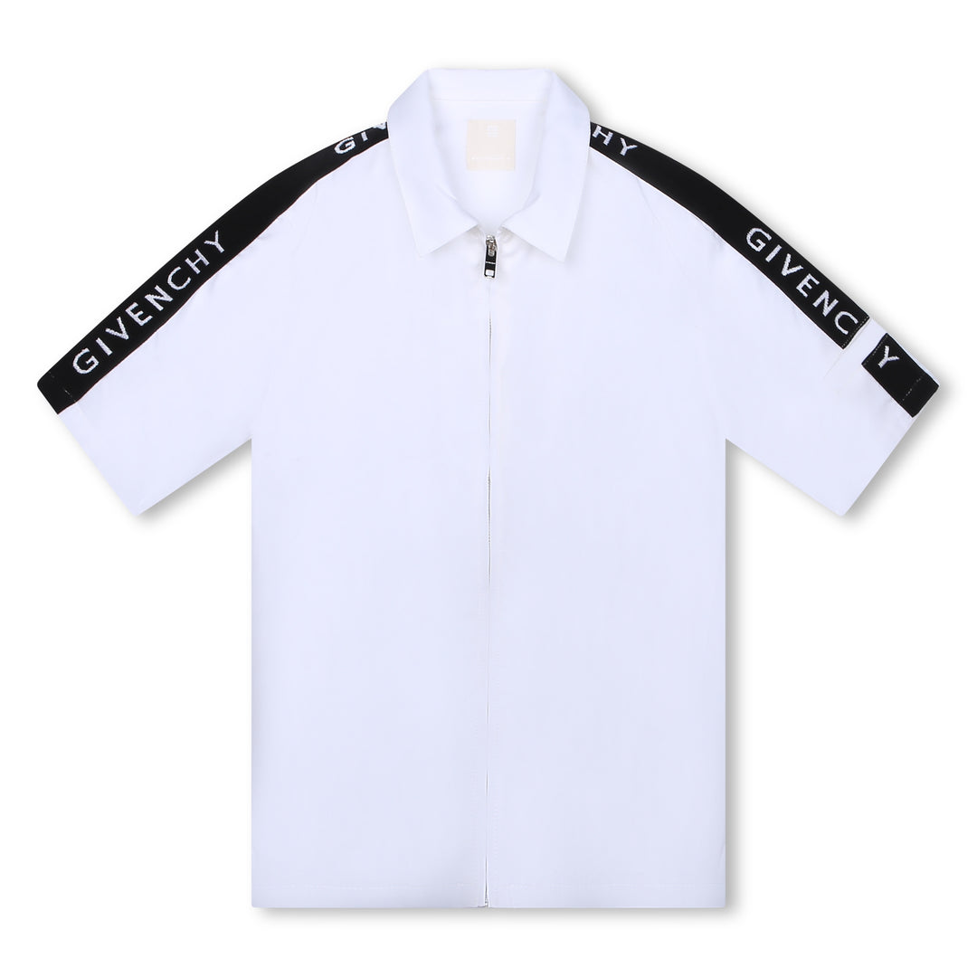 givenchy-h30115-10p-kb-White Zip Up T-Shirt