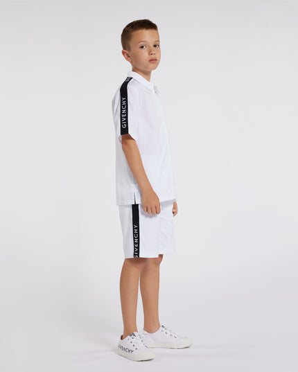 givenchy-h30115-10p-kb-White Zip Up T-Shirt