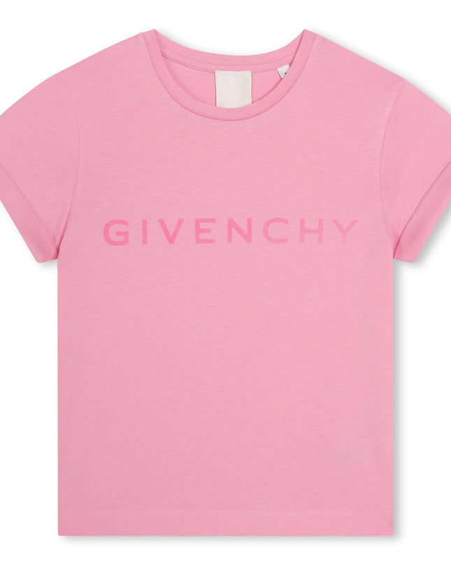 givenchy-h30079-465-kg-Pink Logo T-Shirt