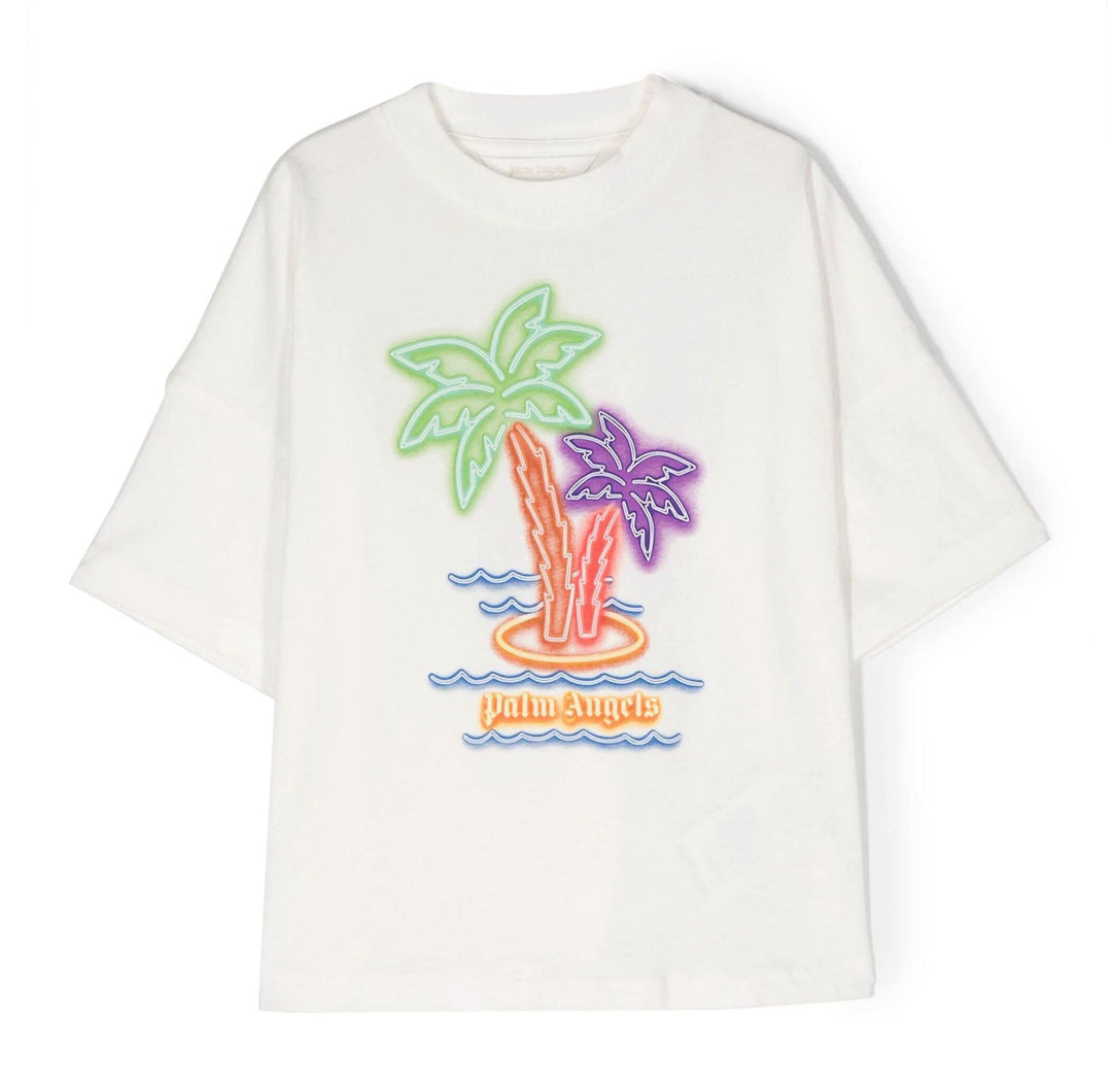 palm-angels-pbaa002s24jer0030351-White Palms Cotton T-Shirt