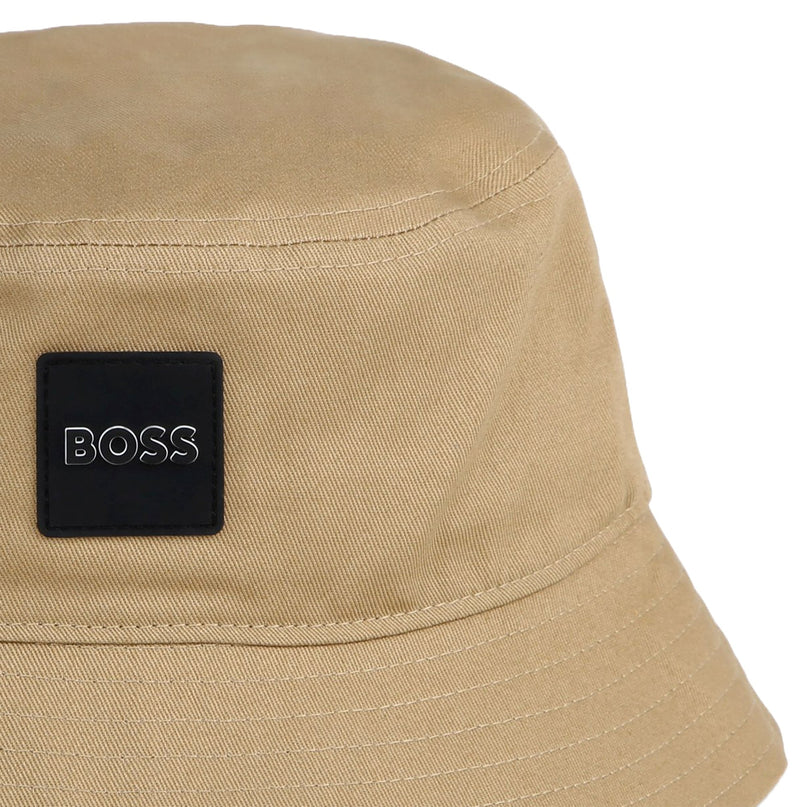 Beige Box Logo Bucket Hat