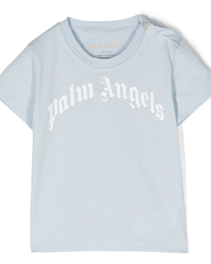 palm-angels-pbxb001s24jer0024101-Light Blue Logo T-Shirt