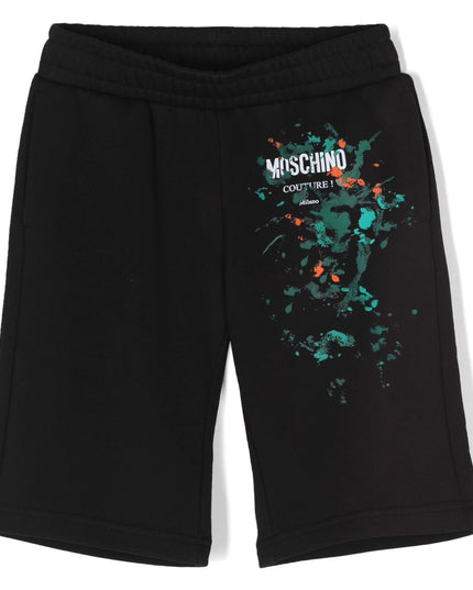 moschino-Black Logo Shorts-huq01u-lca32-60100