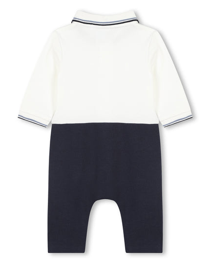 White Logo Collared Romper