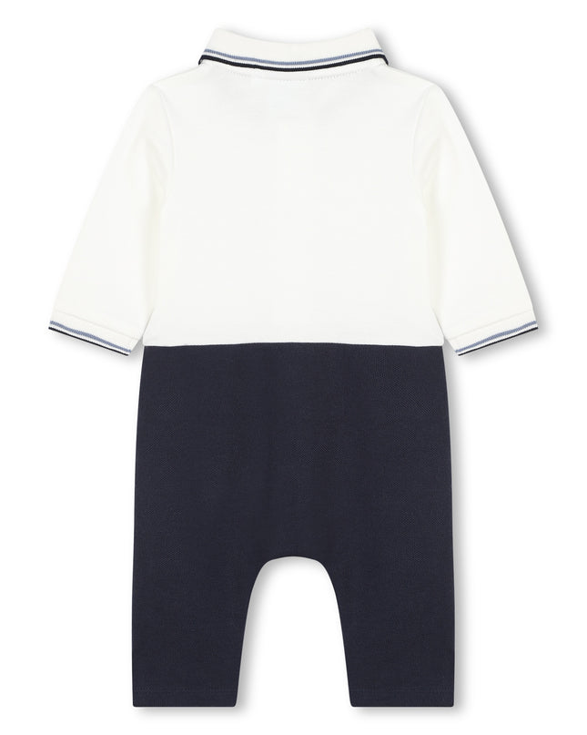 White Logo Collared Romper