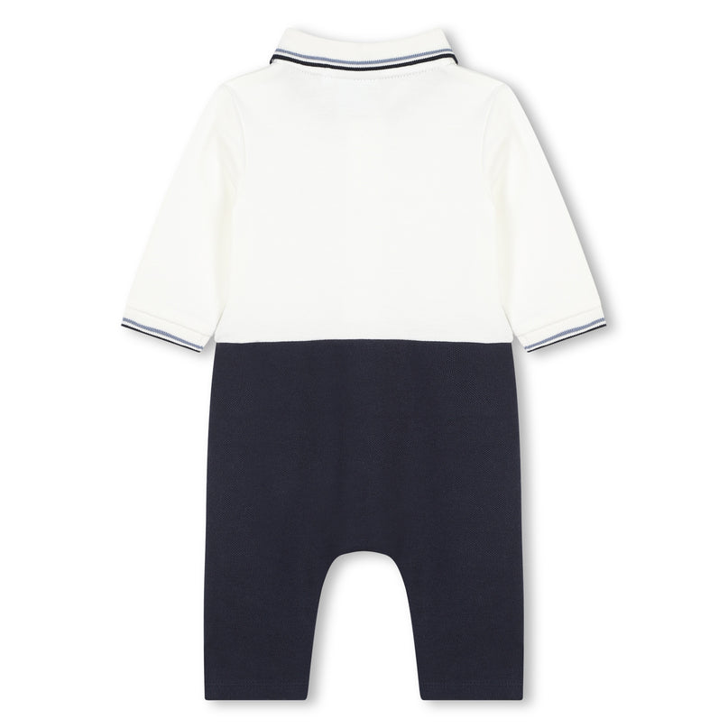 White Logo Collared Romper