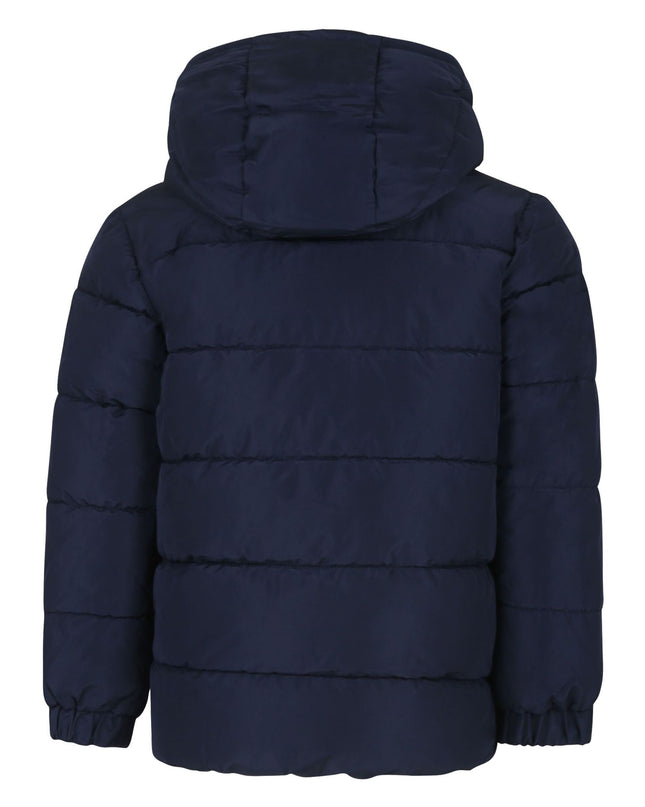 Navy Hooded Logo Puffer Jacket