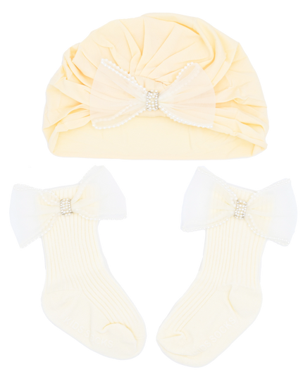 Yellow Bow Pearl Lined Gift Set