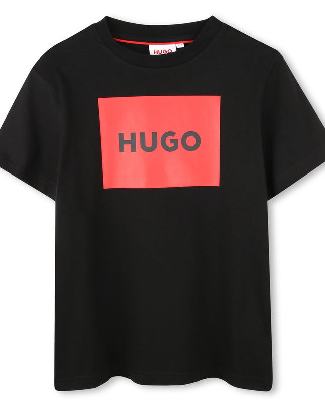 HUGO-G00144-09B-BLACK-SHORT SLEEVES TEE-SHIRT