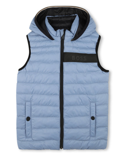 Blue Reversible Logo Puffer Vest