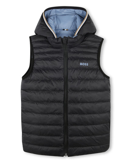 Blue Reversible Logo Puffer Vest
