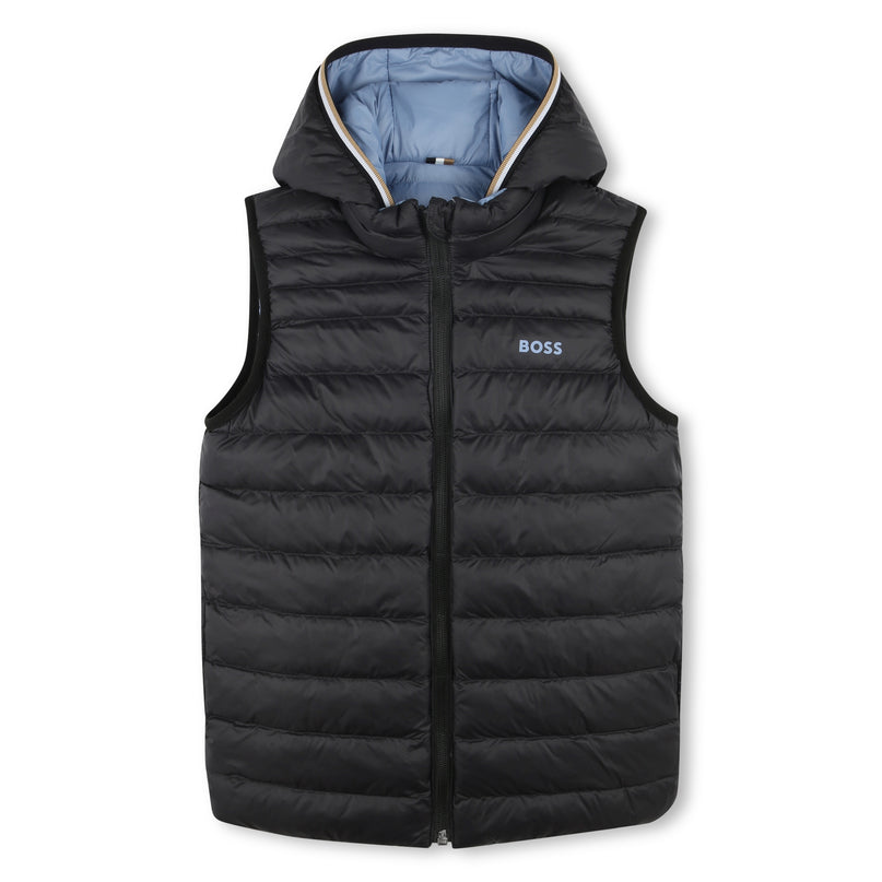 Blue Reversible Logo Puffer Vest