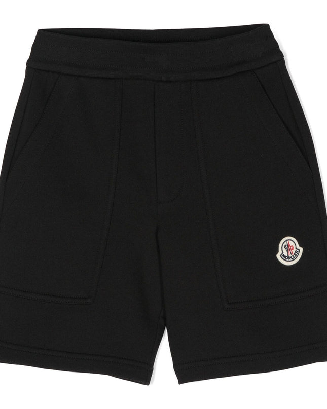 moncler-j1-954-8h000-14-809ag-999-Black Logo Sweat Shorts